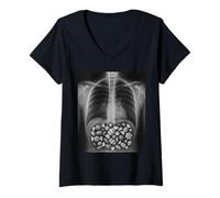 Womens Bone X-Ray Scan Funny Halloween Radiology Technician V-Neck T-Shirt