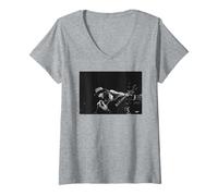 Womens Bono Of Rock Group U2 Live Birmingham NEC 1987 V-Neck T-Shirt