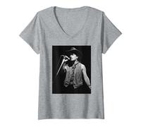 Women's Bono U2 Live Joshua Tree Tour Birmingham NEC 1987 V-Neck T-Shirt