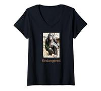 Womens Bonobo Shirt Endangered Bonobo Endangered Great Ape V-Neck T-Shirt