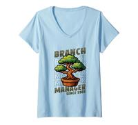 Womens Bonsai Branch Manager Trees Since 1985 Bonsai Happy Birthday V-Neck T-Shirt