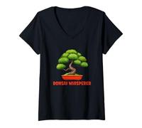 Womens Bonsai Whisperer Penjing Penzai Bonsai V-Neck T-Shirt