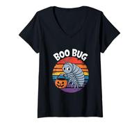 Womens Boo Bug Halloween V-Neck T-Shirt