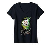 Womens Boo Crew Black Ghost Halloween Ghost Ghost Apparel Spooky V-Neck T-Shirt