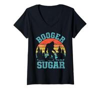 Womens Booger Sugar Sasquatch Yeti Funny Adult Meme V-Neck T-Shirt