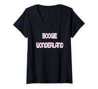 Womens Boogie Wonderland 70s Disco Dance V-Neck T-Shirt