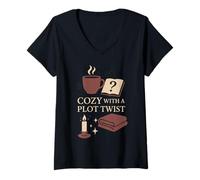 Womens Book Club Babes Smut Gossip Wine Fiction Booktok Vibes V-Neck T-Shirt