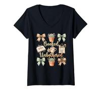 Women's Book Club Booked and Unbothered Reader Lover V-Neck T-Shirt