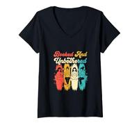 Women's Book Club Booked and Unbothered Reading Lover V-Neck T-Shirt