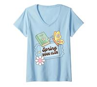 Women's Book Club Spring Reading Lover Reader Group V-Neck T-Shirt
