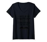 Women's Book Lover A Well Read Woman is A Dangerous Creature V-Neck T-Shirt