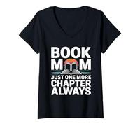 Women's Book Mom Just One More Chapter Always Reading V-Neck T-Shirt