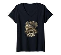 Women's Book Violent Delights Dark Academia Raven Read Gothic Horror V-Neck T-Shirt