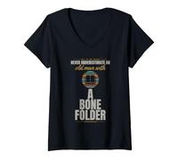 Women's Bookbinding - Never Underestimate an Old Man - Bookbinder V-Neck T-Shirt