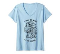 Womens Bookish Woman Left My Mind at The Library Book Reader Girl V-Neck T-Shirt