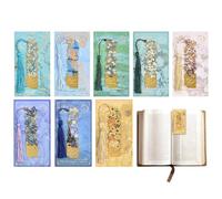 Women's Bookmarks, Pack of 8 Flower Reading Marks with Tassels, Golden Book Decoration, Bookmarks for Women, for Christian Reading Enthusiasts, Children and Readers, Bible Journal, Home Office and