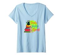 Womens Books before bipeds V-Neck T-Shirt