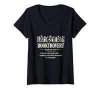 Women's Booktrovert Definition Introvert Book Lover Funny V-Neck T-Shirt