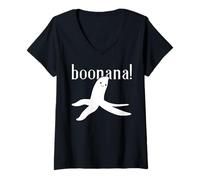 Womens Boonana Banana Ghost Boo Ghoul Cute Halloween V-Neck T-Shirt