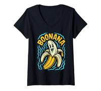 Womens Boonana - Funny Banana Ghost Halloween Vibe V-Neck T-Shirt