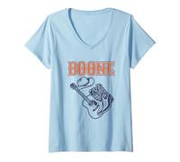 Womens Boone Personalized Name Retro Cowboy Boots Western Style V-Neck T-Shirt