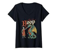 Women's Boop - Dragon Lover Fantasy Mythical Creature Humor V-Neck T-Shirt