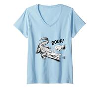 Women's Boop the Angry Alligator Design for Animal Lovers and Fun V-Neck T-Shirt