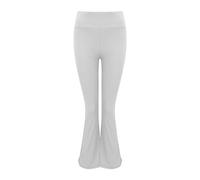 Womens Bootcut Flared Yoga Pants Curvy Fit Flare Leg Activewear Leggings Sport Trousers Stretchy Tummy Control Ladies Bell Bottom Workout Bootleg Trousers White