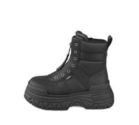 Buffalo FUSION FRONT ZIP Women’s Platform Combat Boots Black Vegan Nappa Front-Zip Booties - Black 6
