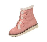 Women's Boots Fashion Casual Sneakers Breathable Flat Casual Shoes Winter Padded Warm Women's Boots Boots for Women aterproof (Red, 7)