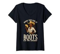 Womens Boots On The Ground Juneteenth Cowgirl Southern Charm V-Neck T-Shirt