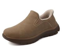 Women's Boots Slip On Winter Ankle Warm Booties Hands Free Easy Entry, Taupe-non-fleece, 4.5 UK