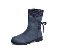 Women's Boots Slouchy Biker Shoe Winter Warm Fashionable Comfortable Dressy Boot Medieval Knee-High Boots Comfortable Elegant Shoes for Everyday Wear-Blue||Numeric_6_Point_5