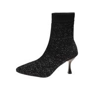 Women's boots, stiletto heel, sock look, short shaft, winter boots | Stiletto heel, sock look, short shaft, pointed toe, comfortable fit, warming, elegant silhouette