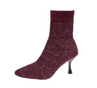 Women's boots, stiletto heel, sock look, short shaft, winter boots | Stiletto heel, sock look, short shaft, pointed toe, comfortable fit, warming, elegant silhouette