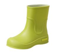 Womens Boots Waterproof Wellington Solid Colour Ankle Wellies Shoes Easy Slip On Comfy and Stylish Fit Rain Boots Outdoor Work Fishing Car Wash Kitchen Non Slip Rubber Shoes Green