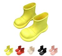 Womens Boots Wellingtons Womens Waterproof Rain Boots Outdoor Walking Wellies Mid Calf Solid Colour Boot Versatile Stylish Boot Slip On Garden Boot Cute Ladies Wellies Dog-Walking Shoes In Outdoor