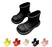 Womens Boots Wellingtons Womens Waterproof Rain Boots Outdoor Walking Wellies Mid Calf Solid Colour Boot Versatile Stylish Boot Slip On Garden Boot Cute Ladies Wellies Dog-Walking Shoes In Outdoor