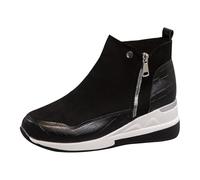 womens boots winter Snow Boots Comfortable Fluffy Snug Faux Fur Lined Flat Soft Sole Ankle Thermal Lace Up Non Slip Walking Shoes Rubber Folded Stitched womens snow size 7