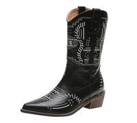Women's Boots with Heel, Black, Winter Boots, Women's Waterproof Lined Chelsea Boots, Lace Leather Shoes, Platform High Heel Hiking Boots, Autumn Winter Transition Boots, Outdoor Worker Shoes, black