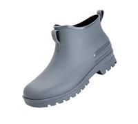 Women's Boots with Heel, Short Wellington Boots, Women's Waterproof Ankle High Rain Boots, Surfsch Water Shoes, Non-Slip Slip-On Boots, Ultralight Short Boots, Low Heel Wellington Boots, gray, 10 UK