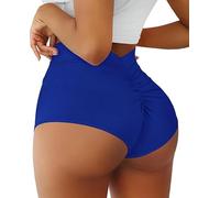 Women's Booty Shorts-High Waist V Back Yoga Shorts- Spandex Dance Hot Pants Butt Lifting Rave Bottoms, Black, XXL