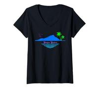Womens Bora Bora Palm Trees Island Beach Tahiti Polynesia Fiji V-Neck T-Shirt
