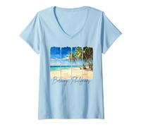 Womens Boracay Philippines Travel Trip Brushstroke Boracay Souvenir V-Neck T-Shirt