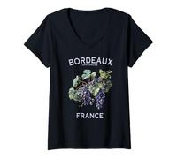 Womens Bordeaux Saint-Émilion Grapes French Vineyard France Wine V-Neck T-Shirt
