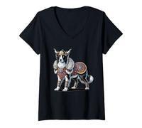 Womens Border Collie Viking Nordic Norse Warrior for Women Men Kids V-Neck T-Shirt