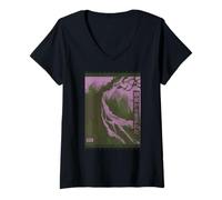 Women's Born from Silence Written in Japanese Symbols. BITMAP V-Neck T-Shirt