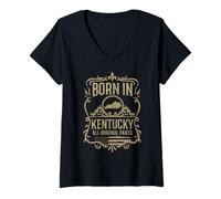 Women's Born in Kentucky Original Parts Vintage Pride V-Neck T-Shirt