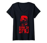 Womens Born in SFRJ Josip Broz Tito Yugoslavia Balkan V-Neck T-Shirt