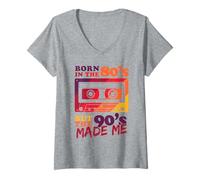 Womens Born in The 80s but 90s Made Me. Retro V-Neck T-Shirt